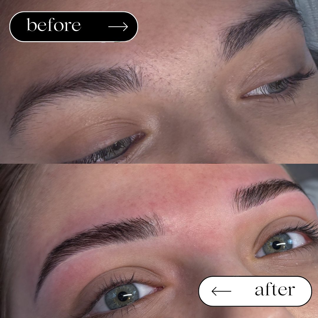 Brow lamination, natural finish